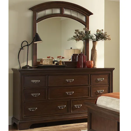 Dresser with 8 Drawers and Mirror